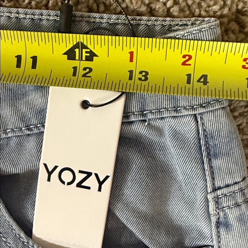 Yozy Blue Star Patch Women High Waist Wide Leg Jeans SKU1411 - Picture 6 of 16